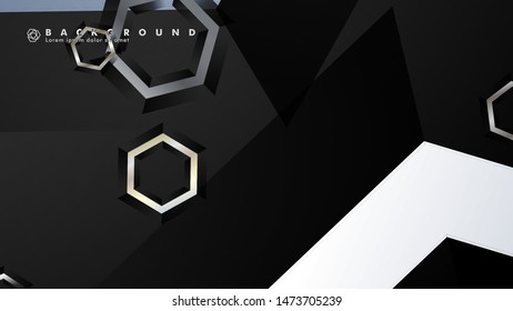 abstract background with overlapping hexagon shapes. vector design with gray and white