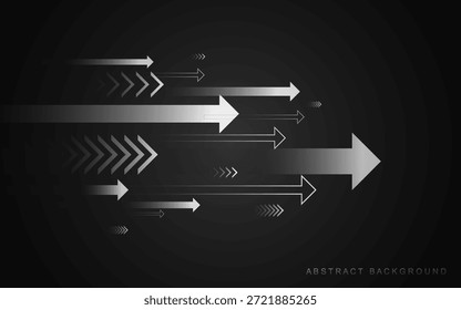 Fondo Abstractas con capas superpuestas en un espacio oscuro con decoración de efecto de flecha brillante.