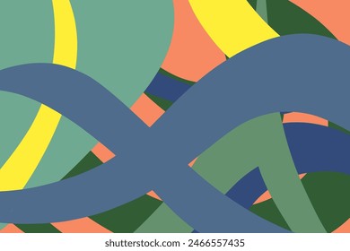 abstract background, overlapping lines form colorful arcs