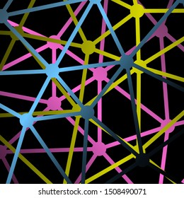 Abstract сolorful background with overlapping lines, stripes design, vector