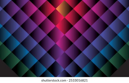 Abstract background overlapping neon diamond shapes in various colors