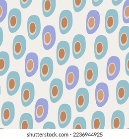 Fondo abstracto con formas orgánicas superpuestas. Color de los manchas irregulares de color patrón sin soldadura. Diseño minimalista a la moda en colores retro para textil, tela, papel envolvente.