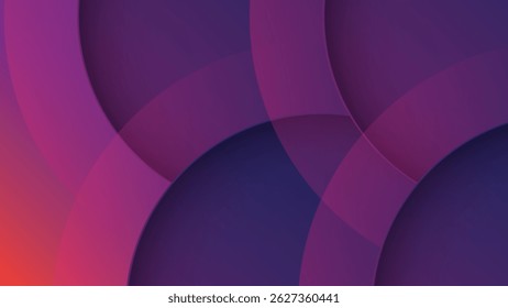 Abstract background with overlapping purple and red circles. Gradient colors create depth and a modern feel. The shapes are soft and slightly translucent, suggesting movement and fluidity. The image