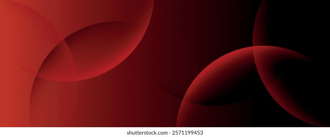 Abstract background with overlapping red circles on a gradient red background, creating a smooth, modern texture. Minimal abstract circles vector gradient background