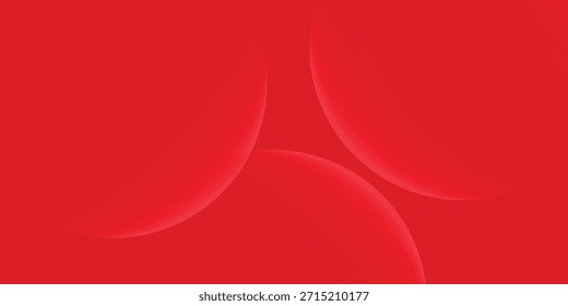 Fondo Abstractas con círculos rojos superpuestos sobre un fondo rojo degradado, creando una textura suave y moderna. Fondo de gradiente de Vector de círculos abstractos mínimos