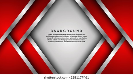 
Abstract background with overlapping red and silver lines. vector illustration