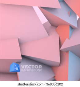 Abstract background with overlapping rose quartz and serenity pyramids
