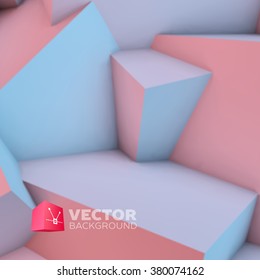 Abstract background with overlapping rose quartz and serenity cubes
