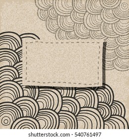 Abstract background of overlapping striped circles. Doodle design. Vector illustration.