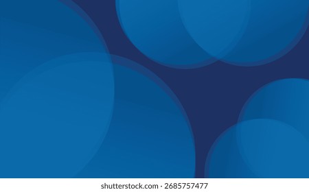 Abstract background with overlapping translucent blue circles on dark navy backdrop