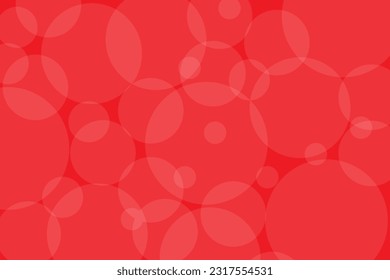 Fondo abstracto con círculos de burbujas blancas superpuestos sobre un fondo rojo. Grandes y pequeños motivos circulares, decoración colorida en el fondo.