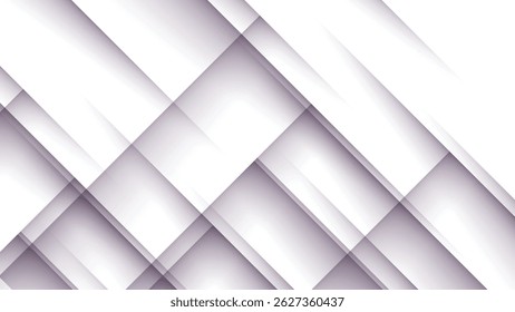 Abstract background with overlapping white and light gray geometric shapes creating a diagonal pattern. The shapes have subtle shadowing, giving a sense of depth and dimension. The overall design is