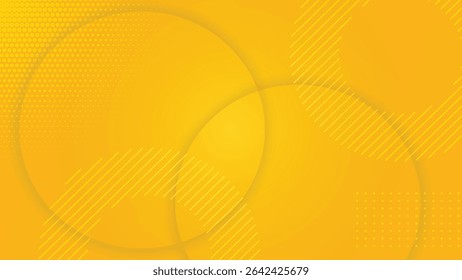 Abstract background with overlapping yellow circles and diagonal lines. The circles have a subtle gradient and shadow effect. The lines are pale yellow and create a dynamic feel.  The background is a