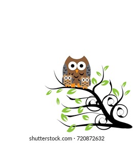 abstract background the owl perched on a tree.