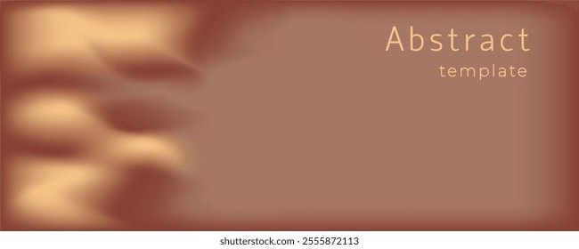 Abstract background with paint stains, haze. Fashionable color of 2025 Mocha Mousse. Banner template for social networks, book cover, notebook. Horizontal format EPS 10.