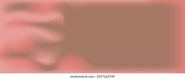 Abstract background with paint stains, haze. Fashionable color of 2025 Mocha Mousse. Banner template for social networks, book cover, notebook. Horizontal format EPS 10.