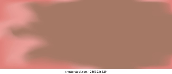 Abstract background with paint stains, haze. Fashionable color of 2025 Mocha Mousse. Banner template for social networks, book cover, notebook. Horizontal format EPS 10.