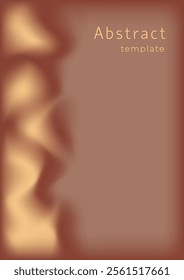 Abstract background with paint stains, haze. Fashionable color of 2025 Mocha Mousse. Banner template for social networks, book cover, notebook. Vertical format in saze A4, A5.