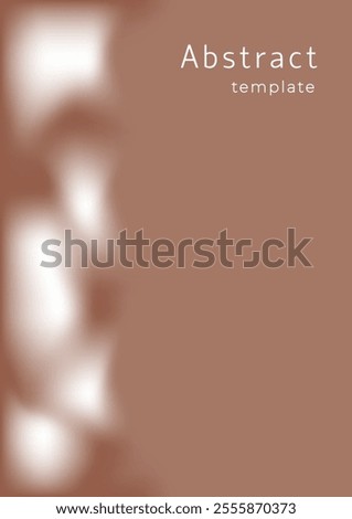 Abstract background with paint stains, haze. Fashionable color of 2025 Mocha Mousse. Banner template for social networks, book cover, notebook. Vertical format in saze A4, A5.