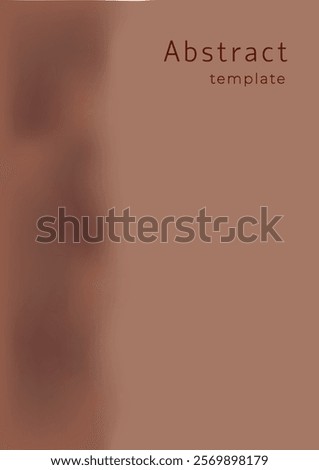 Abstract background with paint stains, haze. Fashionable color of 2025 Mocha Mousse. Banner template for social networks, book cover, notebook. Vertical format in saze A4, A5.