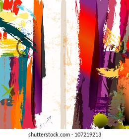 abstract background with paint strokes and splashes