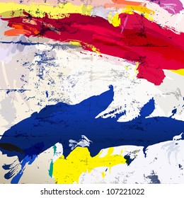 abstract background with paint strokes and splashes, grungy