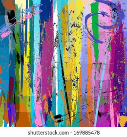 abstract background, with paint strokes, splashes and squares
