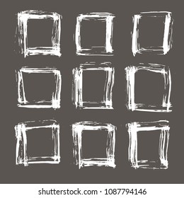 Abstract background painted by hand.White squares on a gray background. Vector illustration.