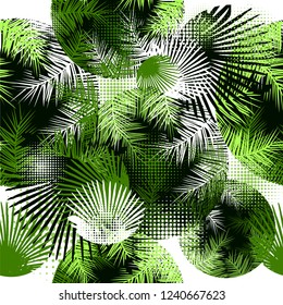 Abstract background with palm leaves. Vector