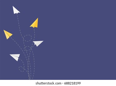 Abstract Background with Paper Airplane Changing Direction Vector Illustration EPS10