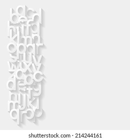 Abstract background with paper alphabet. Vector illustration. 