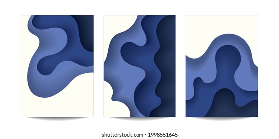 Abstract background paper Blue sky.abstract color 3d paper art illustration set.Contrast colors.Vector design layout for banners presentations,posters and invitations.wave line.cut shapes.Colorful