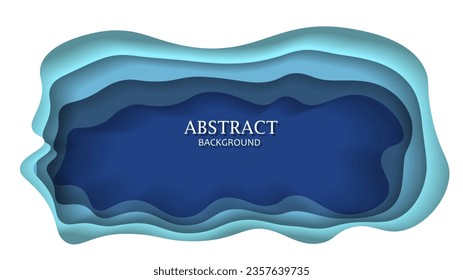 Abstract background paper in blue and white. A4 abstract color 3d paper art illustration set. Contrast colors. Vector design layout for banners presentations, posters and invitations.Illusion of depth