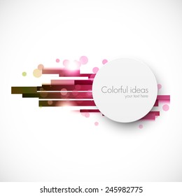 Abstract background with paper circle and straight lines effect