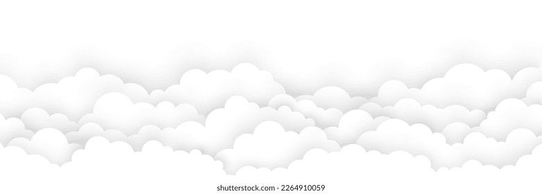 Abstract background with paper cut clouds background. Sky concept.Vector illustration