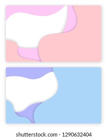 Abstract background with paper cut color patterns. 3D backdrop with waves. Minimalist banner with flat relief, geometric poster vector