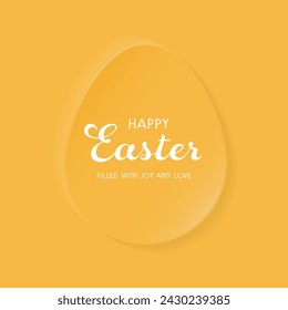Abstract background with paper cut Easter egg. Design of a greeting card. Vector illustration