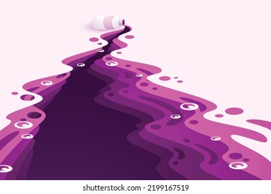 Abstract background with paper cut shape