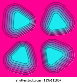 Abstract background with paper cut shapes. Paper cut out style