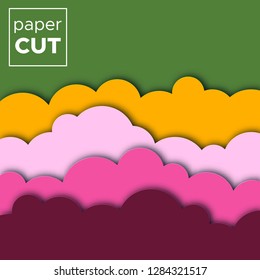 Abstract  Background with Paper Cut shapes. Vector illustration.