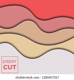 Abstract  Background with Paper Cut shapes. Vector illustration.