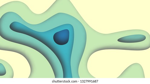 Abstract  Background with Paper Cut shapes banner design. Vector illustration.