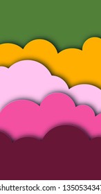 Abstract  Background with Paper Cut shapes stories banner design. Vector illustration.