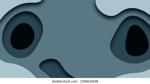 Abstract  Background with Paper Cut shapes banner design. Vector illustration.