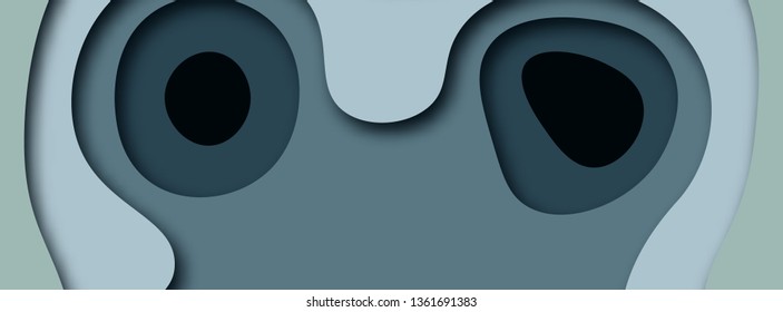 Abstract  Background with Paper Cut shapes banner design. Vector illustration.