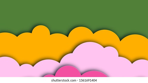 Abstract  Background with Paper Cut shapes banner design. Vector illustration.