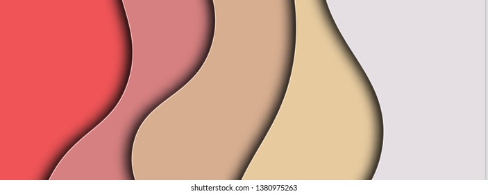 Abstract  Background with Paper Cut shapes banner design. Vector illustration.
