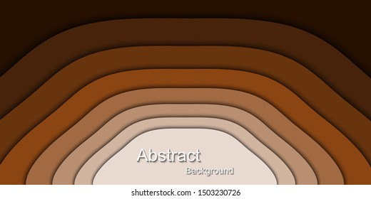 abstract background with  paper cut shapes of dark brown.Art design colorful layout for business presentations, flyers, posters.