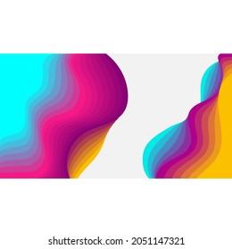 abstract background with paper cut shapes. rainbow colors modern shape. best for flyer presentation banner website poster brochure.