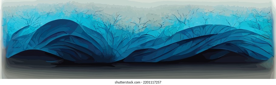 abstract background with paper cut shapes, blue